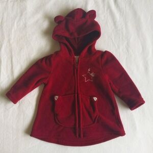nanette baby zip-up fleece hoodie long line jacket 0-3 months baby girl